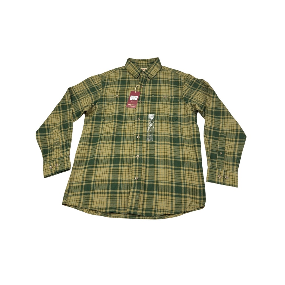 Redhead Mens Ozark‎ Mountain Flannel Shirt Forest Plaid Green Tan Medium NWT